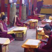 Buddhist-monk-at-Puja