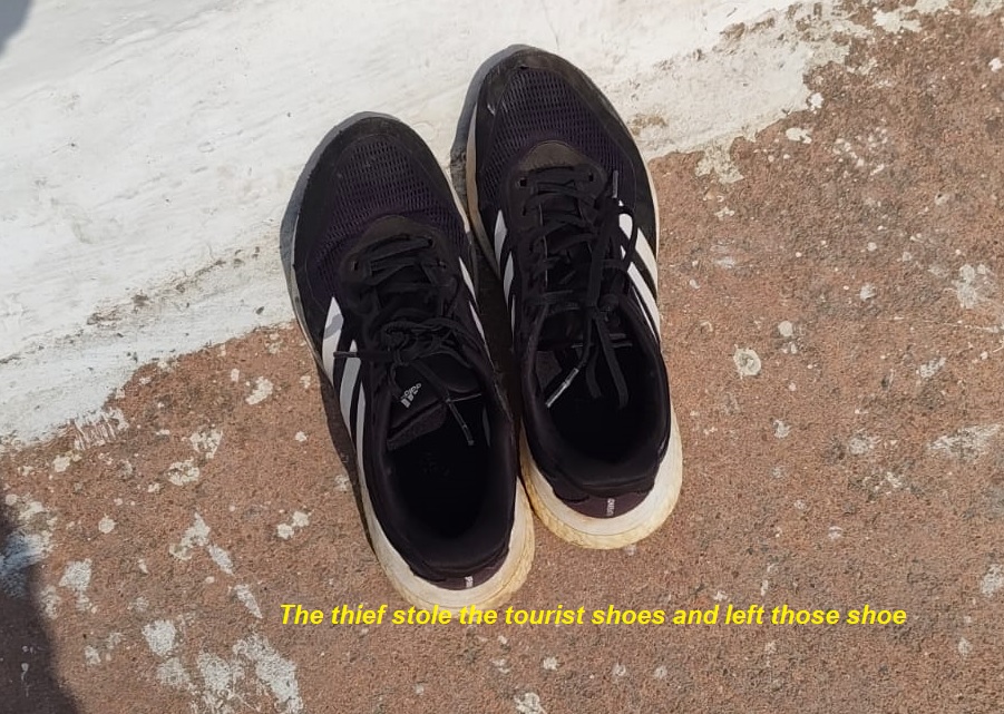Shoes Stolen of the tourist at Boudhanath Stupa